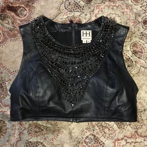 Haute hippie leather top.